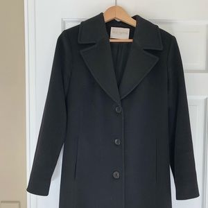 Nordstrom Black Florette Wool Coat,